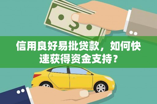 金溪信用良好易批贷款，如何快速获得资金支持？