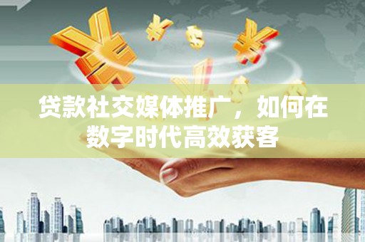 金溪贷款社交媒体推广，如何在数字时代高效获客