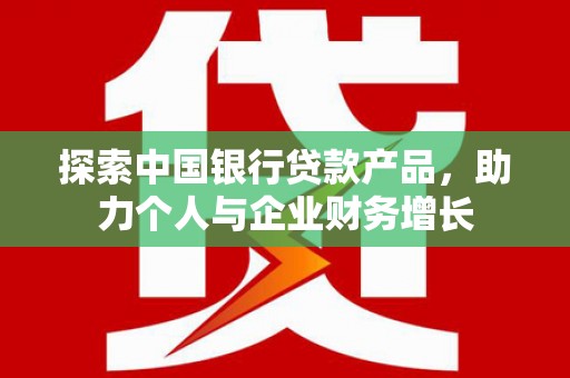 金溪探索中国银行贷款产品，助力个人与企业财务增长