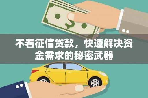 金溪不看征信贷款，快速解决资金需求的秘密武器