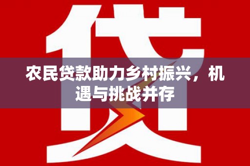 金溪农民贷款助力乡村振兴，机遇与挑战并存