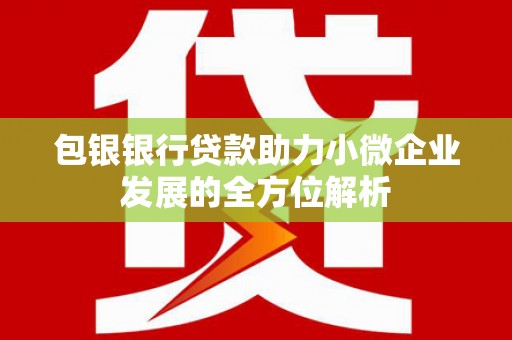 金溪包银银行贷款助力小微企业发展的全方位解析