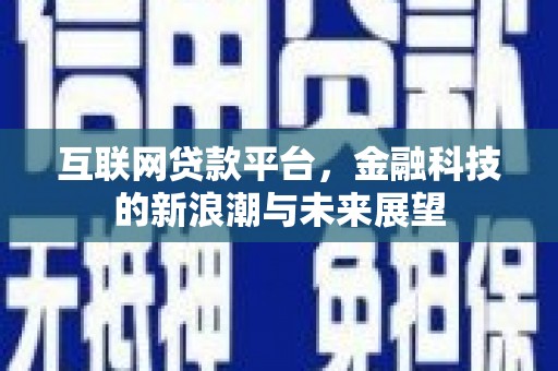 金溪互联网贷款平台，金融科技的新浪潮与未来展望