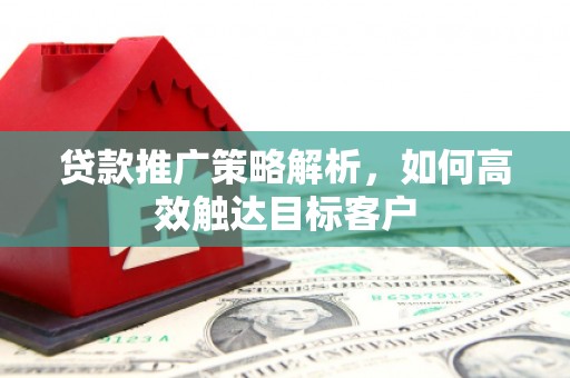 金溪贷款推广策略解析，如何高效触达目标客户