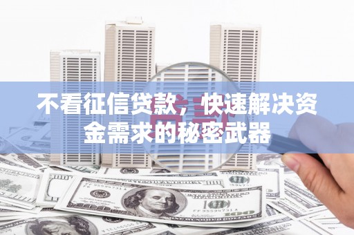 金溪不看征信贷款，快速解决资金需求的秘密武器