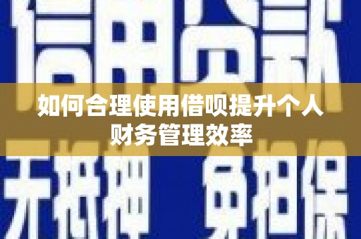 金溪如何合理使用借呗提升个人财务管理效率