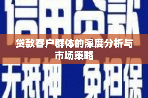 金溪贷款客户群体的深度分析与市场策略