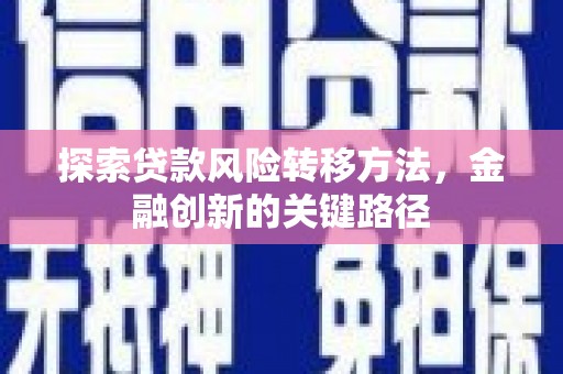 金溪探索贷款风险转移方法，金融创新的关键路径