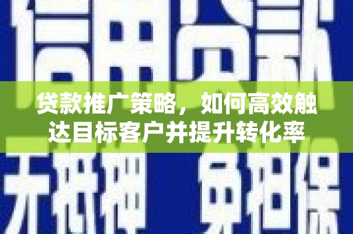 金溪贷款推广策略，如何高效触达目标客户并提升转化率
