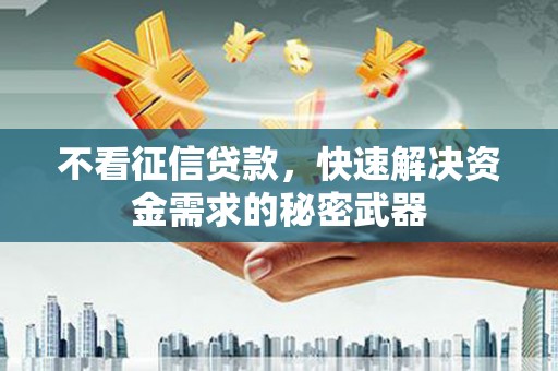 金溪不看征信贷款，快速解决资金需求的秘密武器