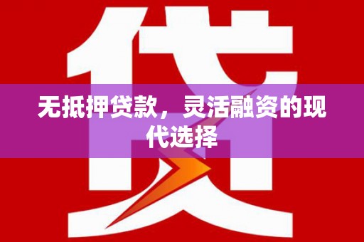 金溪无抵押贷款，灵活融资的现代选择