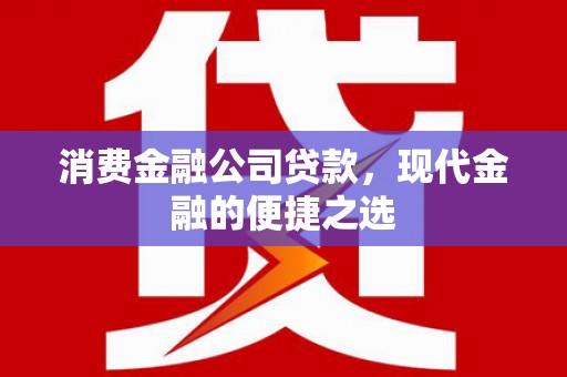 金溪消费金融公司贷款，现代金融的便捷之选