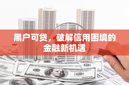 金溪黑户可贷，破解信用困境的金融新机遇