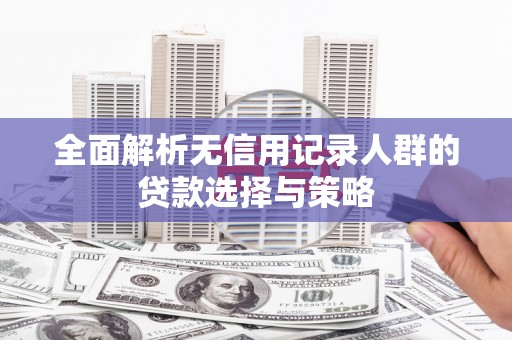 金溪全面解析无信用记录人群的贷款选择与策略